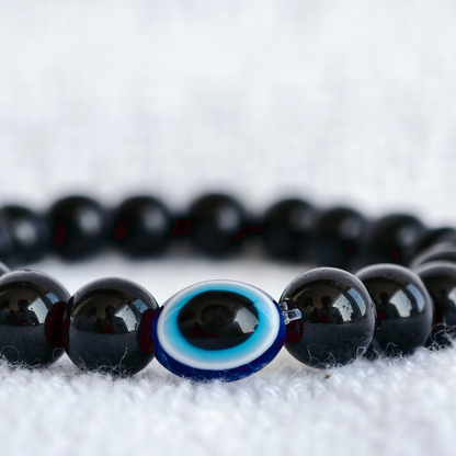 Handmade Black Beads Nazar Bracelet.